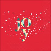 Serviettes de Noël - Joy avec étoiles - Rouge - 20 pièces