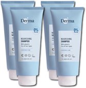 Derma Family - Shampoo - Voordeelverpakking 4 x 350 ML - Parfumvrij - Vegan Shampoo - Hypoallergeen - Parfumvrij