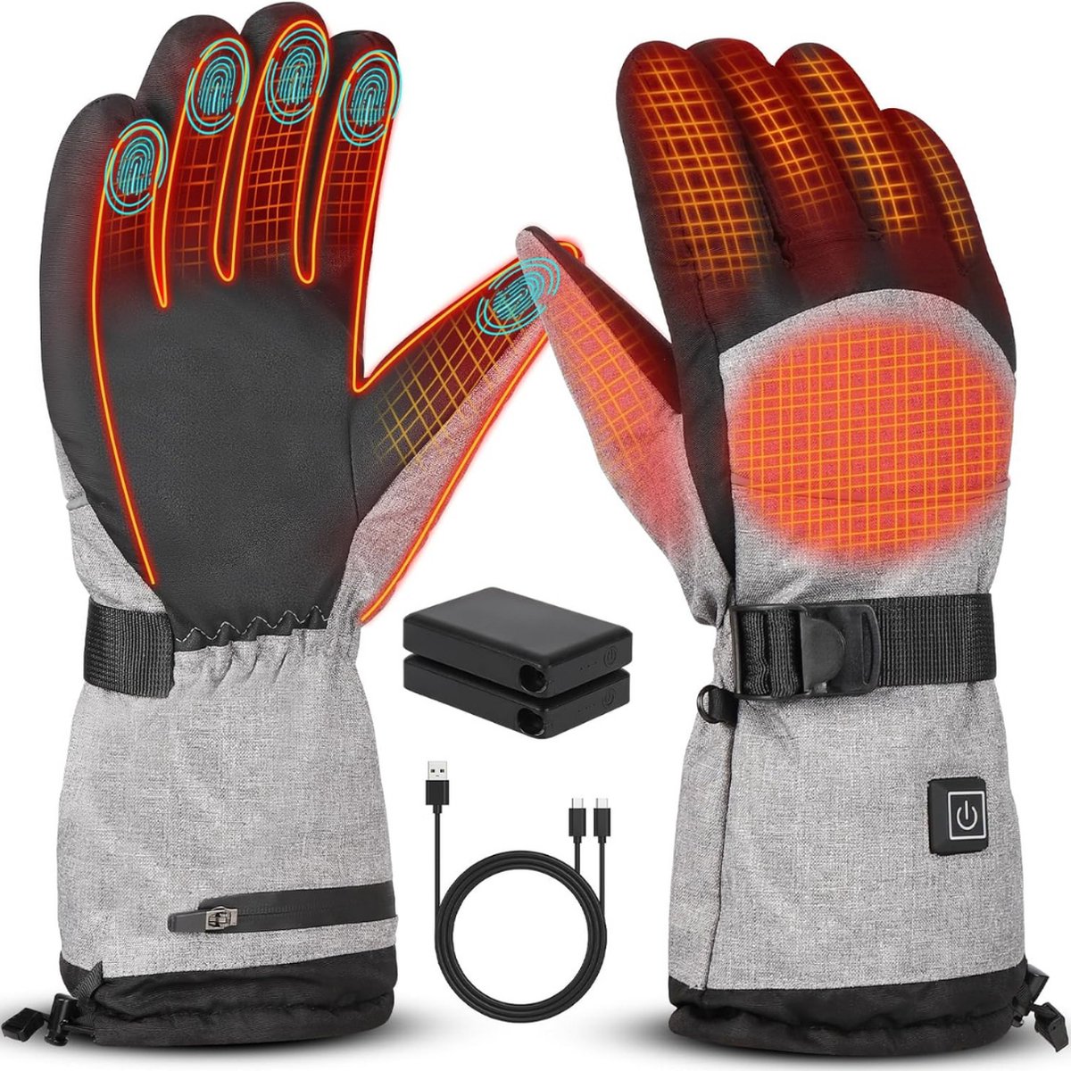 Gants chauffants électriques pour ski d'hiver, cha... – Grandado