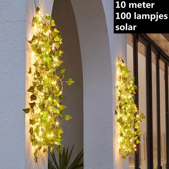 Tweekleurig Esdoornblad Lichtslinger-werkt op zonne-energie- 10 meter 100lichtjes