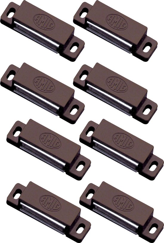 AMIG magneetsnapper/deurmagneet - 8 stuks - bruin - 5.6 x 1.5 x 1.4 cm - 5 kg