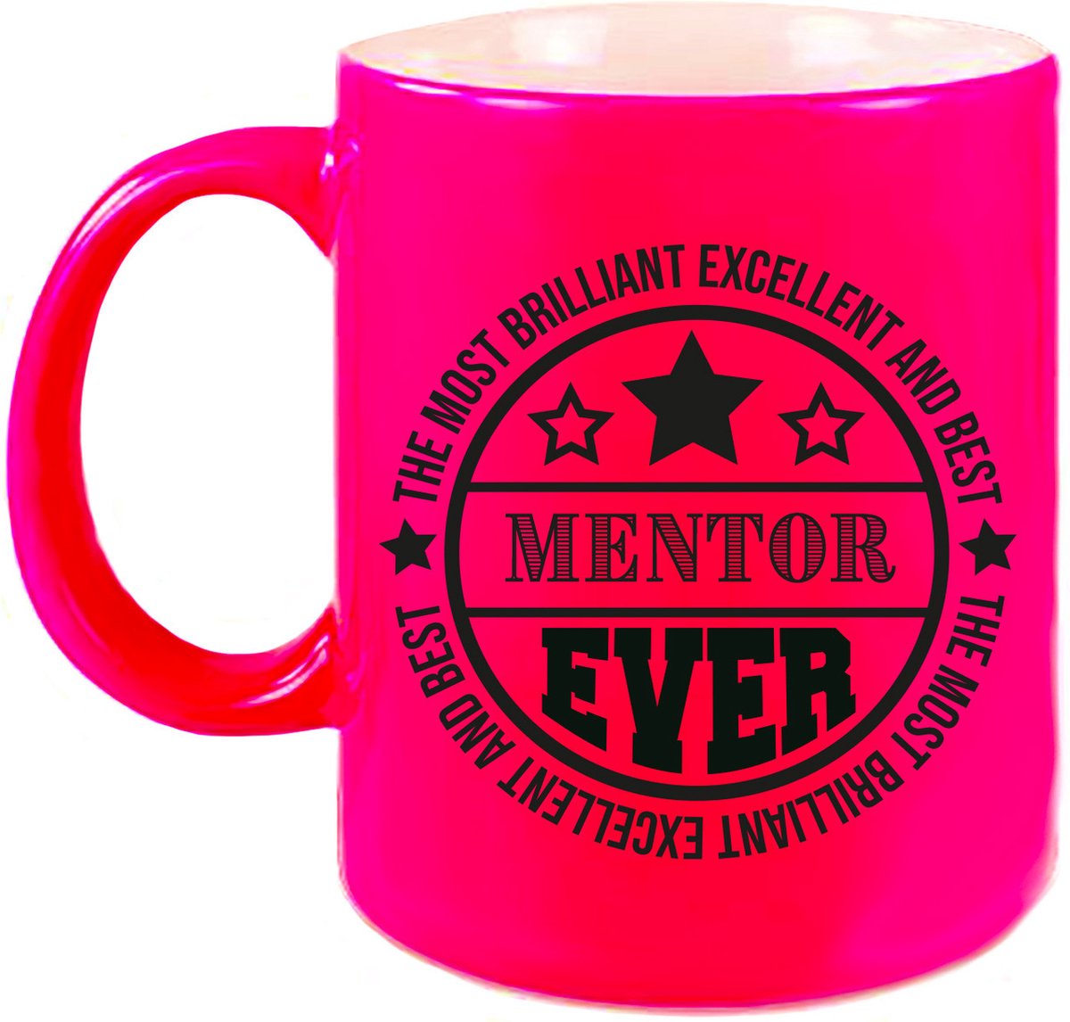 Bellatio Decorations Cadeau koffie/thee mok voor mentor - beste mentor - roze - 300 ml