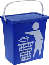 Excellent Houseware Gft poubelle pour évier de cuisine - 12L - bleu - verrouillable - bac à compost