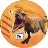Boland - 8 Papieren bordjes T-Rex - Dino's - Dino - Kinderfeestje