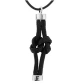Behave Zwarte ketting touw met hanger knoop