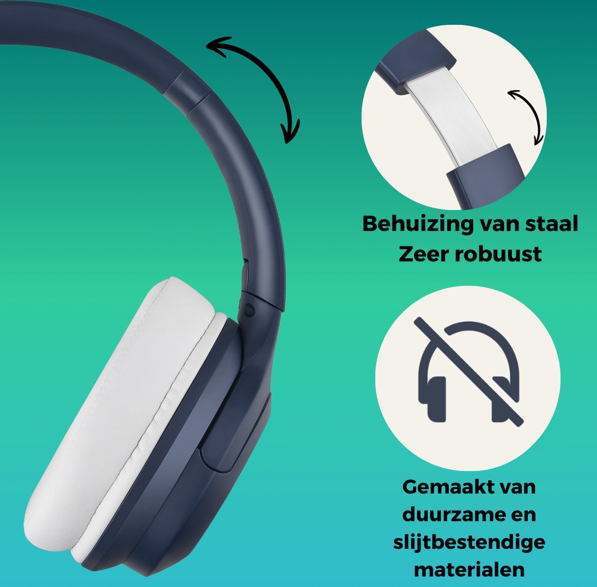 Draadloze Kinderkoptelefoon met Noise Cancelling - Blauw - afbeelding 3