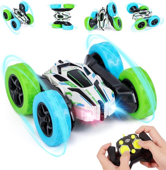 ODAPTO RC Stuntauto Voor Meisjes 6-12 Jaar - Roze 4WD Met LED Lichten En 360° Flip, 2 Batterijen