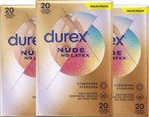 Durex - Condooms - Nude - Latexvrij - 3x 20 stuks