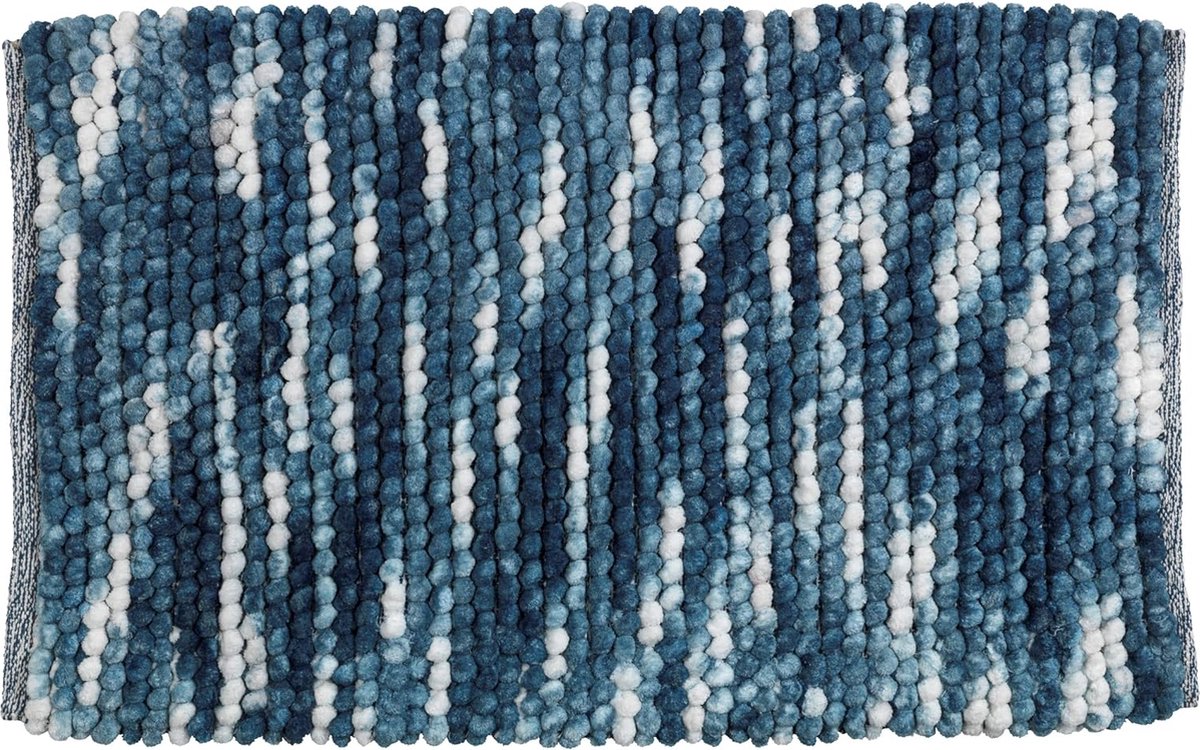 URDU Badtapijt Blauw - Badmat Veilig Zacht Pluisvrij Polyester 60x90cm Blauw