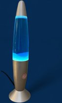 Lavalamp - Blauwe Lava - zilvere Basis - LED Verlichting - Sfeerverlichting voor Volwassenen en Kinderen - Nieuwe Wintercollectie 2023 - 23W - 35 x 8.5cm