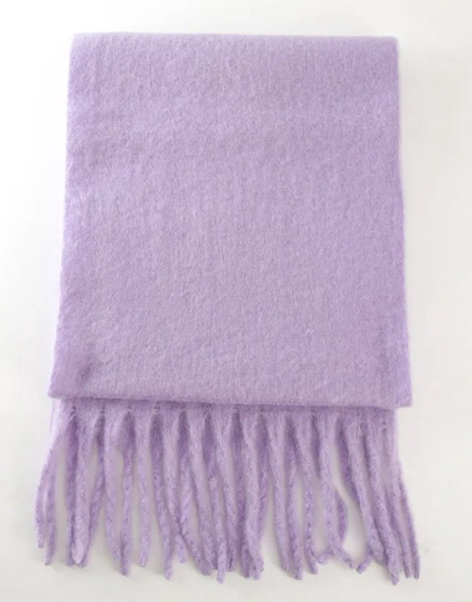 Sjaal Licht Paars / Fluffy sjaal met franjes / chunky fluffy scarfs / accessoires dames Sjaal / wintersport / fluffy sjaal / fluffy scarf