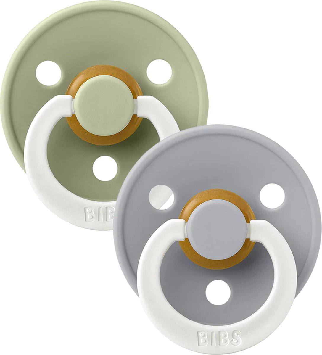 BiBS Glow in the Dark Maat 1 Fopspeen Anatomisch Sage Glow