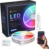 Lideka® LED Strip 15 meter (2x7.5) - RGB - 18 SMD 5050 LEDs p/m - Met App en Afstandsbediening