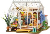 Doe-het-zelf miniatuurhuisset, tuinhuis, bouwpakket van houten poppenhuis, met led voor volwassenen en kinderen, verjaardagscadeau voor de feestdagen