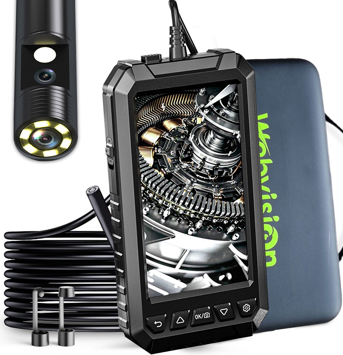 Industriële Endoscoop Dual Lens Met 5.0"Scherm - Endoscoop Inspectie Camera - FullHD 5MP Dual Lens - 8mm Lens - IP68