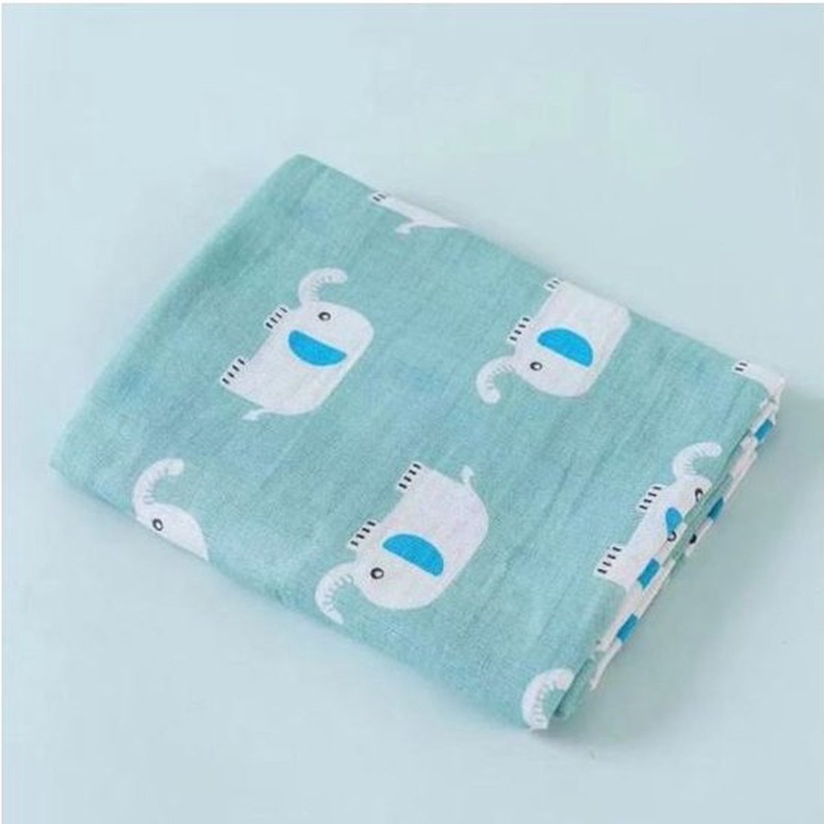 Swaddle XL Hydrofiel doek omslagdoek 120x120 cm - katoen - Olifant groen