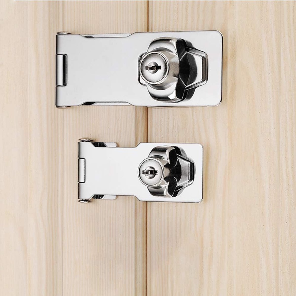 Hangslotbeugelnieten, 2-delige metalen slotbeugel met hangslot en sleutel, deurslotbeugel, deurslotvergrendeling, veiligheidsdeursluiting Poortvergrendelingsvergrendeling voor deurkasten