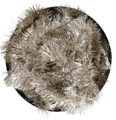 Decoris kerstslinger - licht parel/champagne - 270 x 7 cm - folie/lametta - glans - kerstversiering
