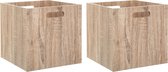 5Five Opberg/kast mand - 2x - lichtbruin - MDF hout - 29L - 31 x 31 x 31 cm - Opbergmanden/kisten