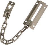 AMIG deurketting - messing - geborsteld zilver - 18 cm - incl schroeven - inbraakbeveiliging