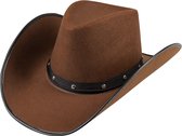 Boland Carnaval verkleed Cowboy hoed Billy Boy - donkerbruin - volwassenen - Western thema