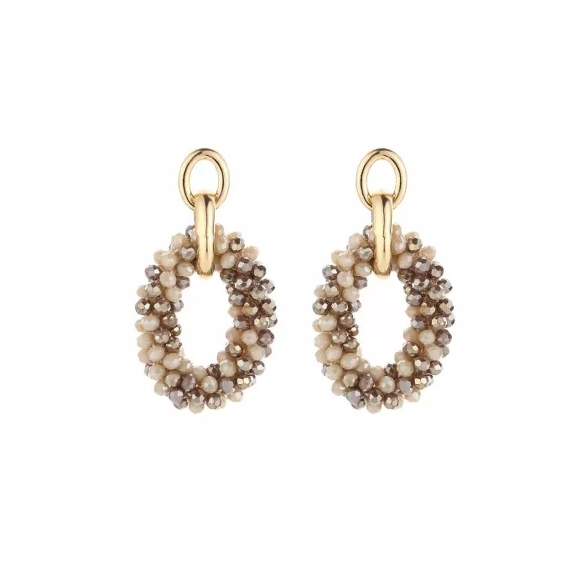 Oorbellen Jessie - Michelle Bijoux - Statement Oorbellen - One size - Goud/Beige