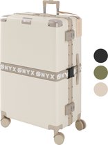 ONYX Check-in koffer 100L - TSA slot - Spinner wielen - Lichtgewicht Trolley - Aluminium sluiting - Sand wit