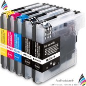 FoxProducts® LC1100 LC980 LC985 - 5 stuks inktcartridge Geschikt voor Brother DCP-185 C - DCP-385 C - DCP-395 CN - DCP535 CN - DCP585 CW - DCP-6690 CW - DCP-J615 lc 980 - lc 985 - lc 1100