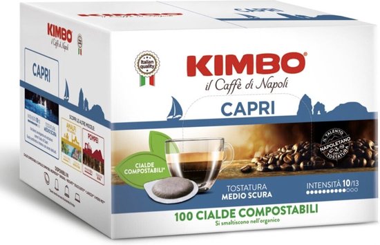 Kimbo - ESE Servings - Capri (100 st.) - Intensiteit 10/13 - Koffiepads 44mm - Italiaanse Espresso Koffie