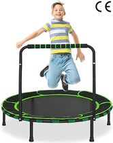 Mini trampoline - Pour intérieur et extérieur - Trampoline Kinder - Poignée réglable - Petit trampoline - Convient de 3 à 6 ans - Housse de sécurité incluse - 74 x 11 x 42