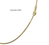 Bijoutier Verlinden – or jaune – collier – sautoir – gourmette – 60 cm de long – 1,8 mm de large – 6,1 grammes – bijoux – 14 carats.