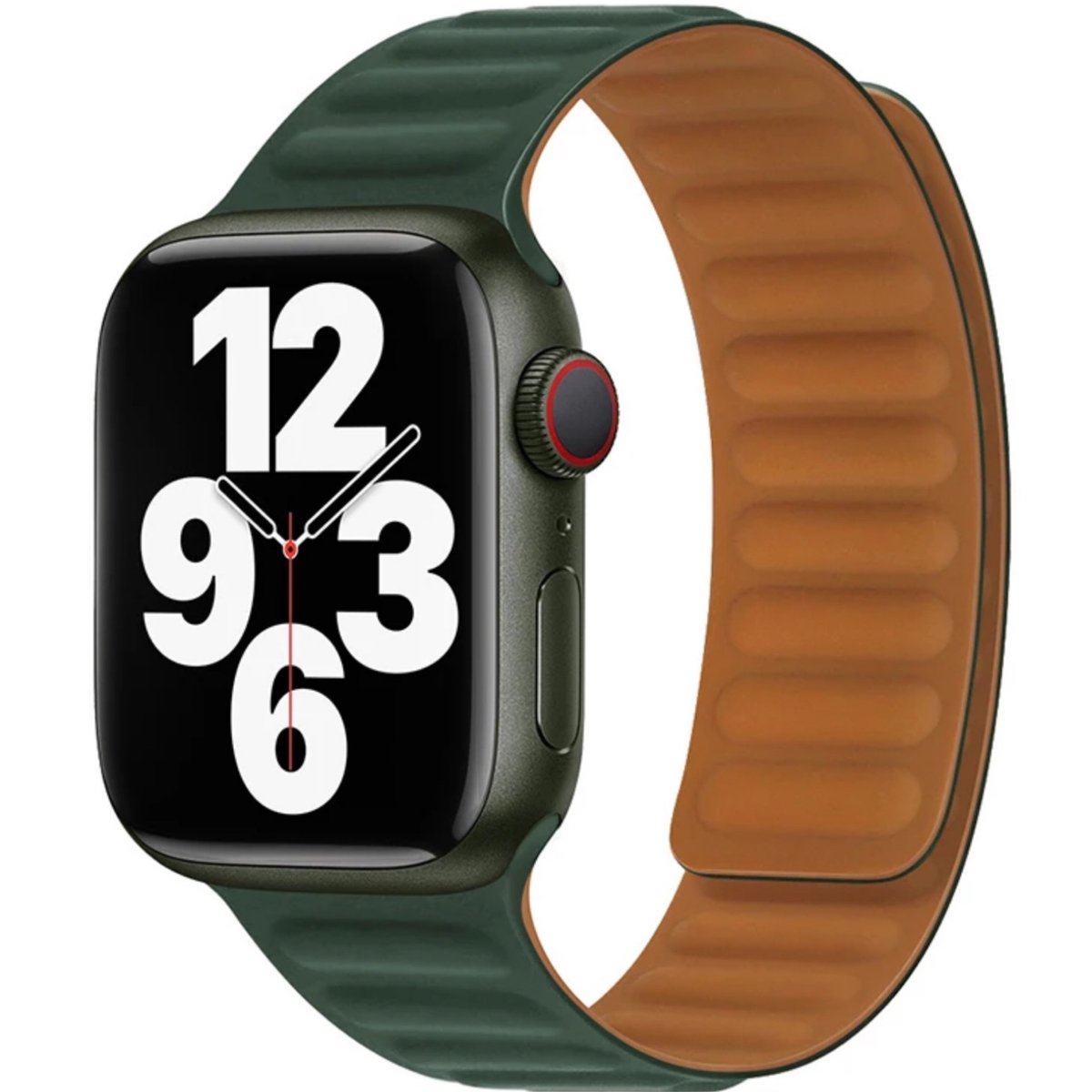 Geschikt voor Apple Watch -horlogebandje- echt leer-modern ribbel design-maat 38-40-41mm- magnetische sluiting