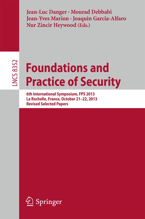 Foundations and Practice of Security - cover