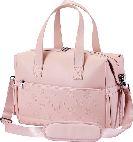 Brisby Venezia Slijtvaste Weekendtas - Schoudertas - Reistas - Handbagage - incl. ophanghaken - PU Leer - Roze