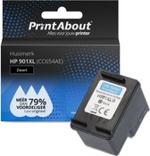 PrintAbout huismerk Inktcartridge 901XL (CC654AE) Zwart Hoge capaciteit geschikt voor HP