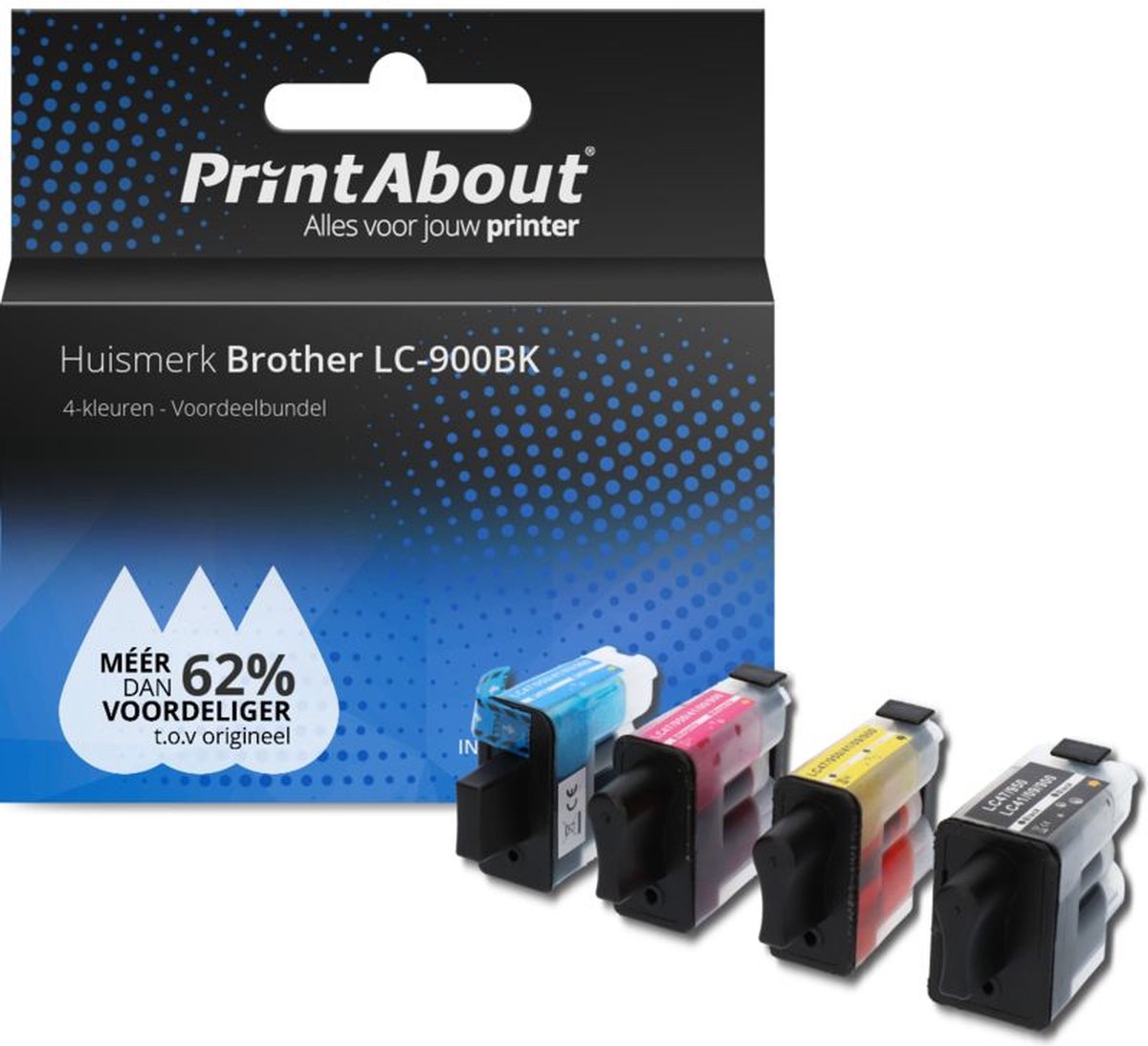 PrintAbout - Inktcartridge / Alternatief voor de Brother LC-900BK / 4 Kleuren