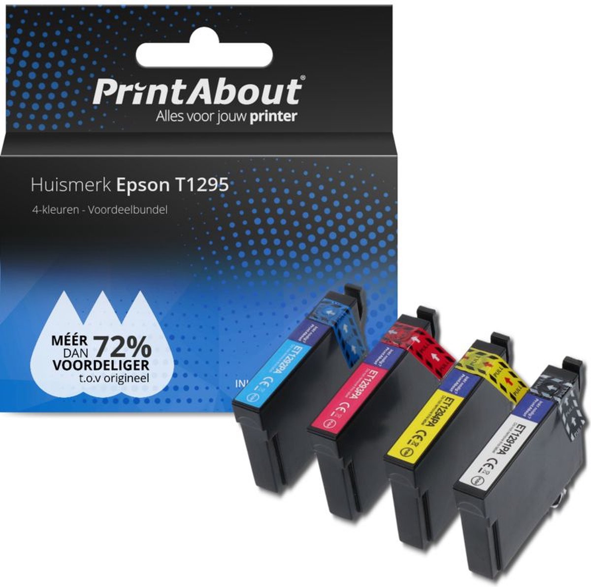 PrintAbout - Inktcartridge / Alternatief voor de Epson T1291 / 4 Kleuren