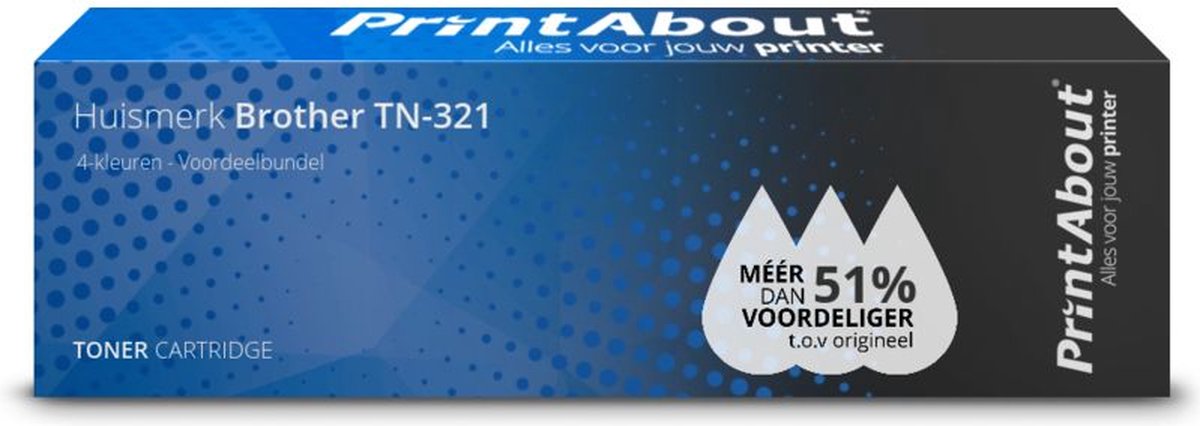 PrintAbout huismerk Toner TN-321 4-kleuren Voordeelbundel geschikt voor Brother
