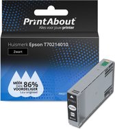 PrintAbout huismerk Inktcartridge T70214010 Zwart geschikt voor Epson