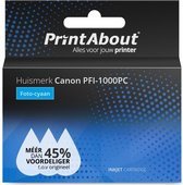 PrintAbout huismerk Inktcartridge PFI-1000PC Foto-cyaan geschikt voor Canon