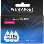 PrintAbout huismerk Inktcartridge CLI-42PM Foto-magenta geschikt voor Canon