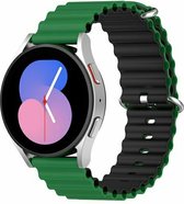 By Qubix 22mm - Ocean Style siliconen bandje - Groen - zwart - Huawei Watch GT 2 - GT 3 - GT 4 (46mm) - Huawei Watch GT 2 Pro - GT 3 Pro (46mm)