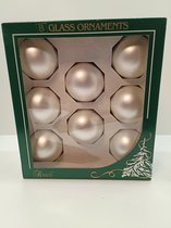 Kerstballen - glas - 8 stuks - zilver - 5 cm - mat
