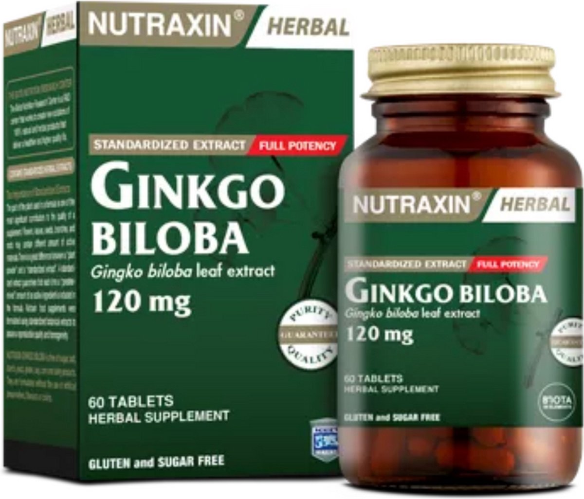 Goedkoopste Nutraxin Ginkgo Biloba 120 mg 60 tabletten