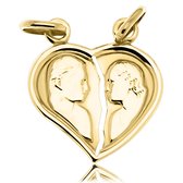 Juwelier Zwartevalk 14 karaat gouden breek hart hanger - 14.101.043