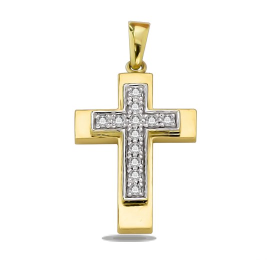 Juwelier Zwartevalk 14 karaat gouden kruis hanger - 14.242