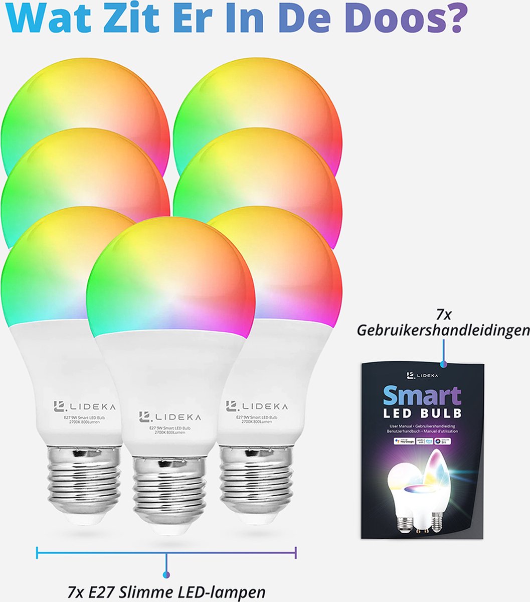 Lideka® - Ampoule LED Intelligente E14 RVB Blanc Chaud Blanc Froid