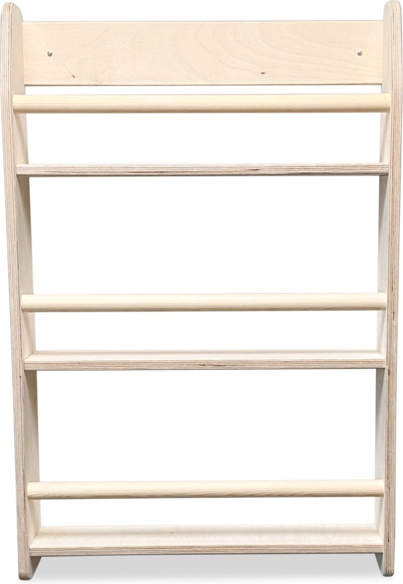 Montessori boekenrek kinderkamer | 3 planken - blank 90x60x12 | toddie.nl Blank hout