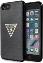 Guess Triangle Glitter Back Case - Geschikt voor Apple iPhone 7/8/SE2020/SE2022 (4.7") - Zwart