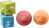 Sophie de giraf So'Pure Speelset - Blokken- en ballenset - Baby Speelgoed - Kraamcadeau - Babyshower cadeau - 100% Natuurlijk rubber - Vanaf 3 maanden - Roze/Oranje/Blauw/Groen